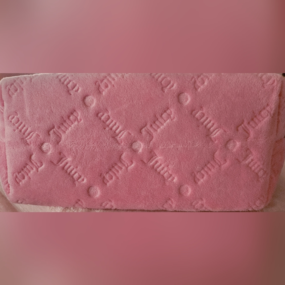Juicy Couture Womens Pink Velour Large Coametic Bag New - Picture 3 of 5
